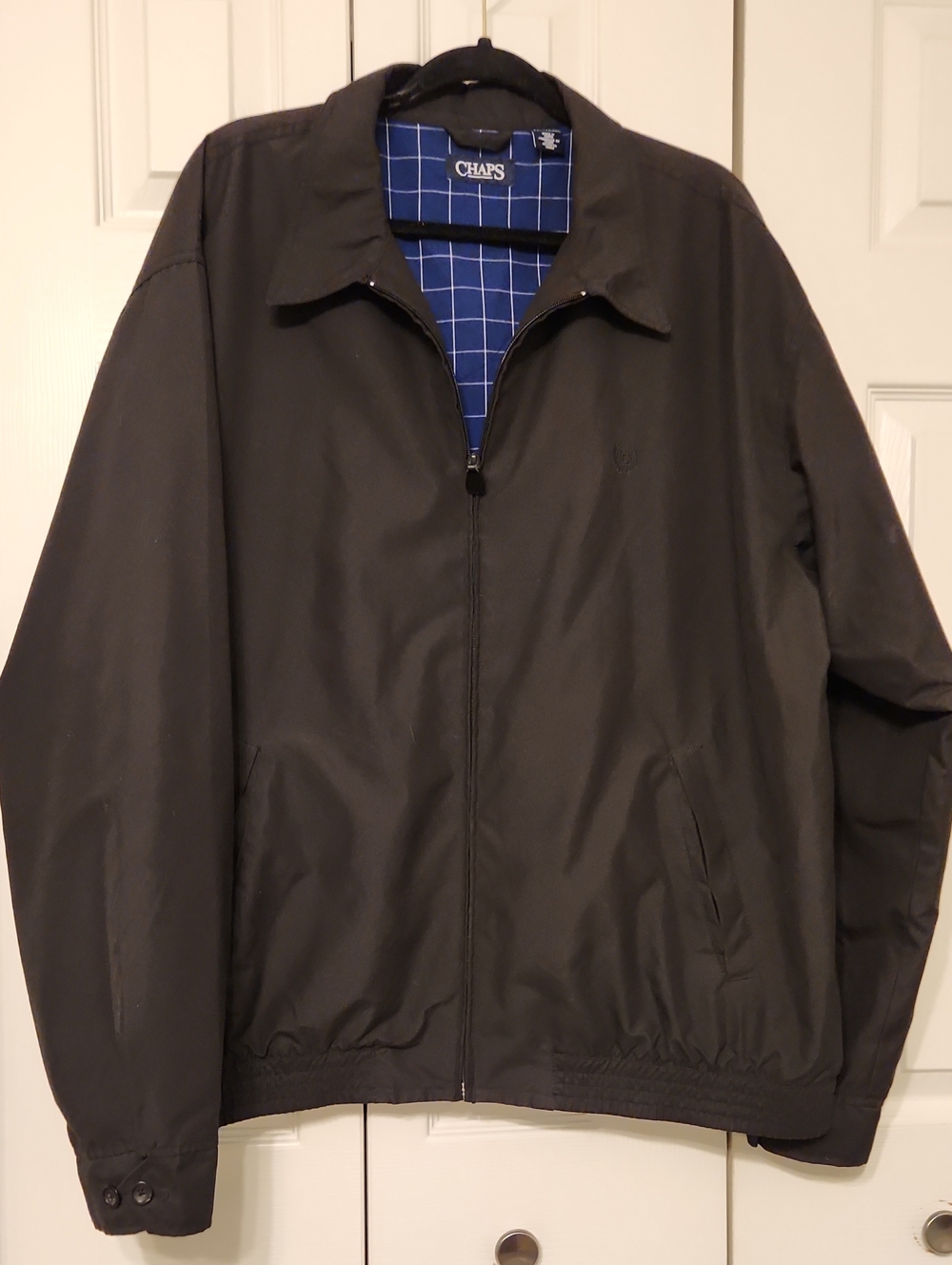 Chaps Harrington Black Lightweight Zip-Front Jacket